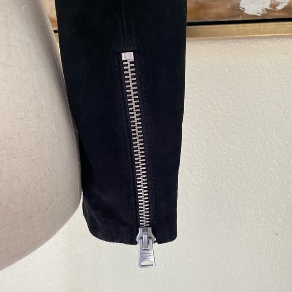 RARE Allsaints ELORA TASSEL genuine leather biker matte black jacket size 2 BNWT - Picture 5 of 15